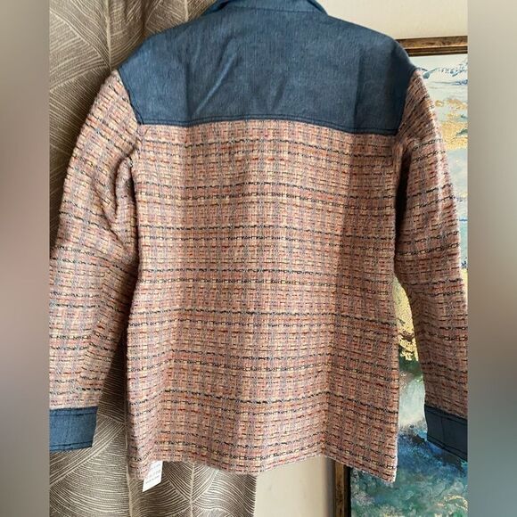 Peekskill Women's denim and tweed-type jacket with gold buttons - Picture 7 of 16